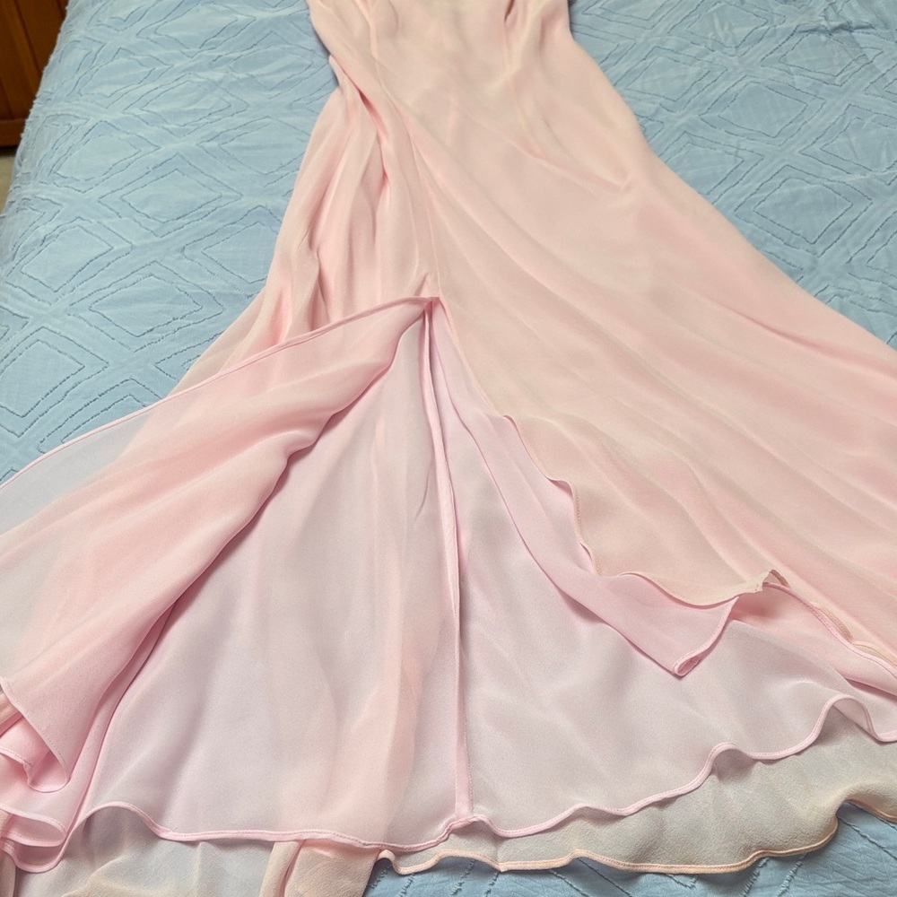 Elegant Silky Pretty in Pink Slip Dress, flows while you walk! Comfy soft sexy! - Picture 4 of 6